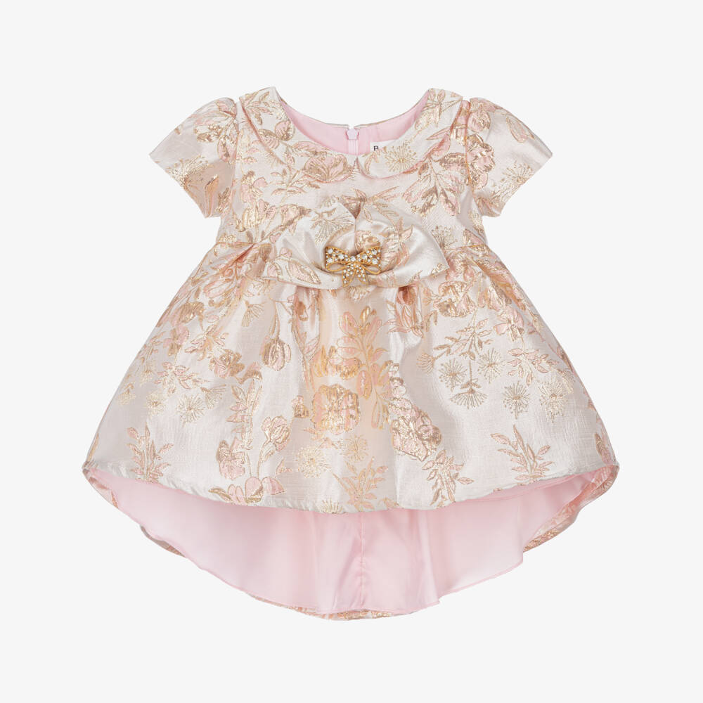 Roma e Toska-Платье розовое из парчи для малышек | Childrensalon