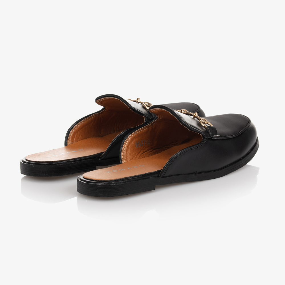 Romano-Black Backless Loafer Shoes | Childrensalon