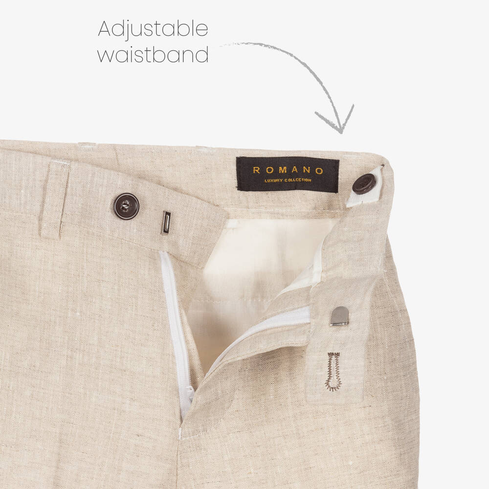 Romano-بدلة كتّان لون بيج للأولاد | Childrensalon