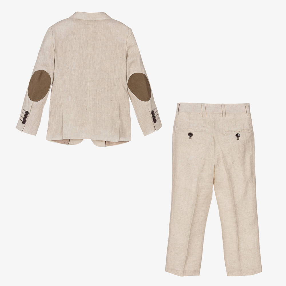 Romano-بدلة كتّان لون بيج للأولاد | Childrensalon