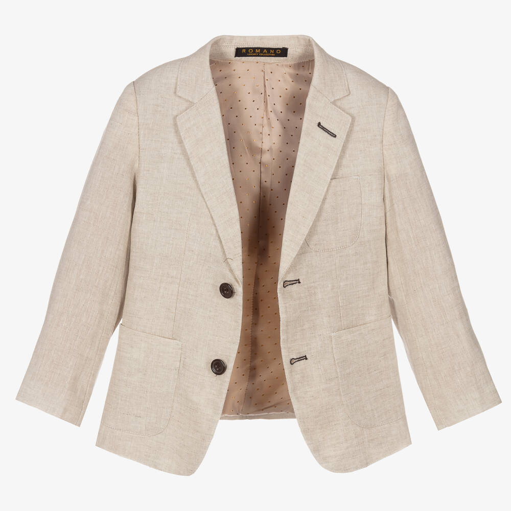 Romano-بدلة كتّان لون بيج للأولاد | Childrensalon