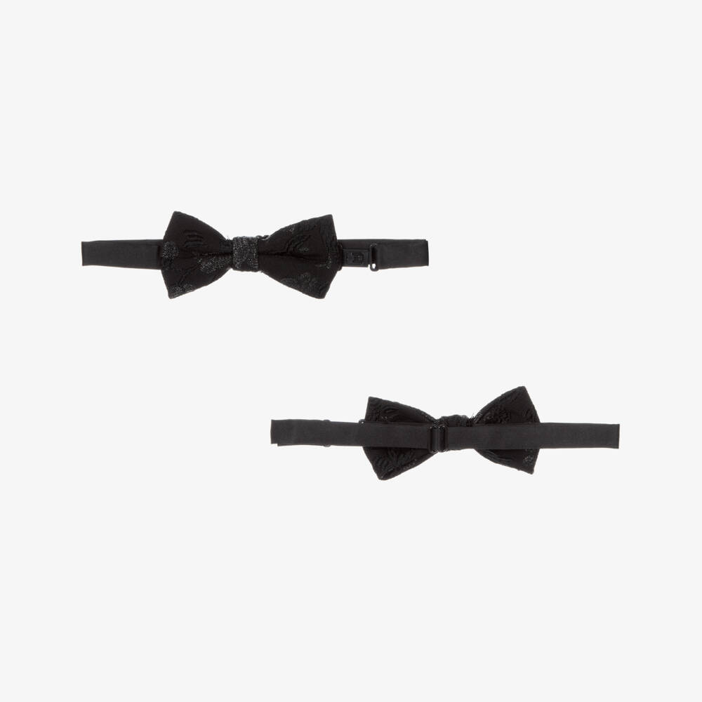 Romano-Boys Black Floral Jacquard Suit | Childrensalon