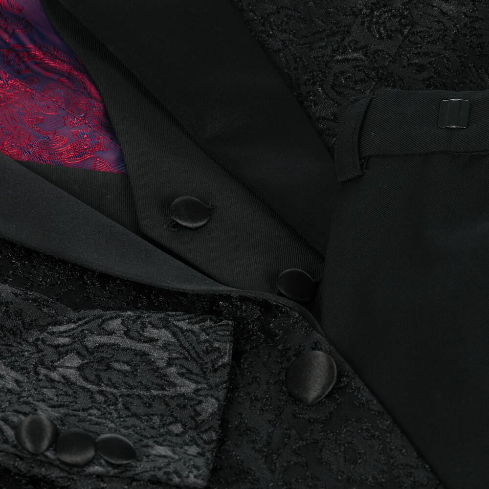 Roma e Toska-Черный жаккардовый костюм для мальчиков | Childrensalon