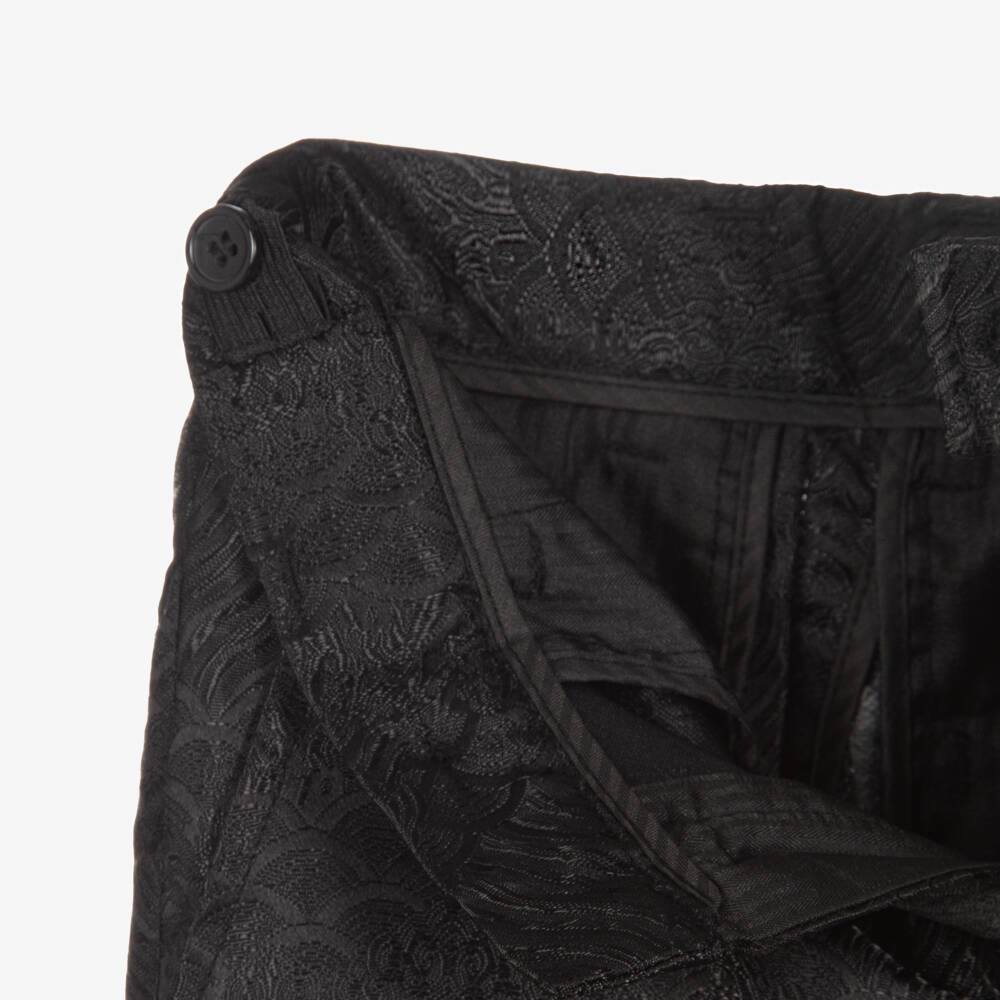 Romano-بدلة جاكار بربطة عنق لون أسود للأولاد | Childrensalon