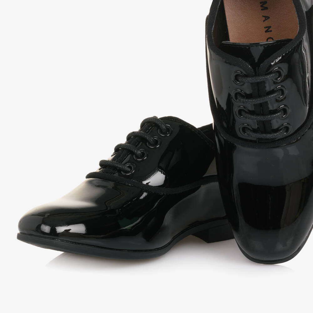 Roma e Toska-Boys Black Patent Faux Leather Lace-Up Shoes | Childrensalon