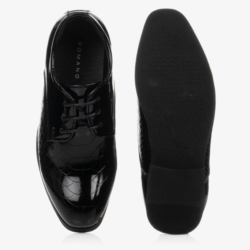 Romano-Boys Black Patent Shoes | Childrensalon
