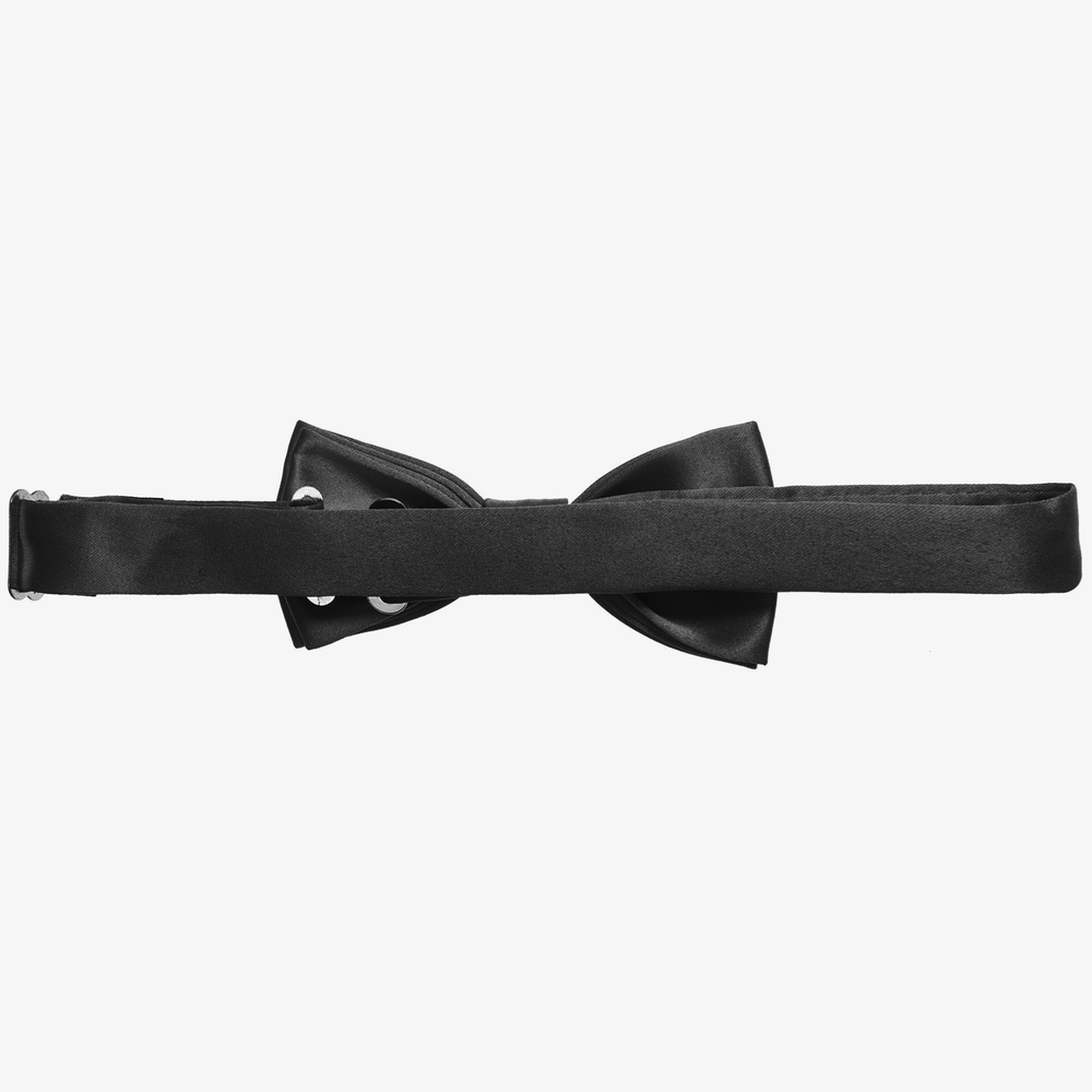 Romano-Boys Black Satin Bow Tie (10cm) | Childrensalon