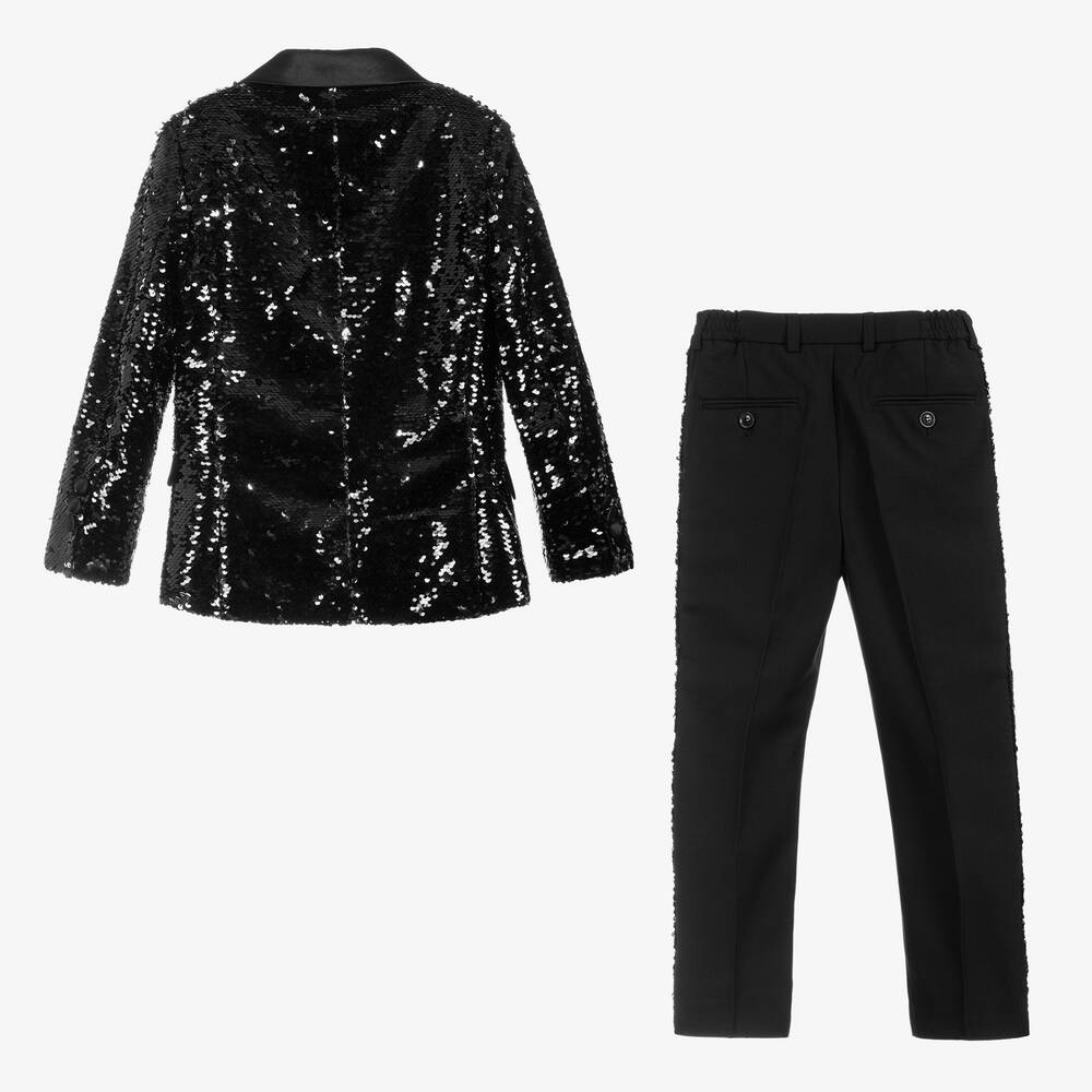 Romano-بدلة تاكسيدو بترتر لون أسود | Childrensalon