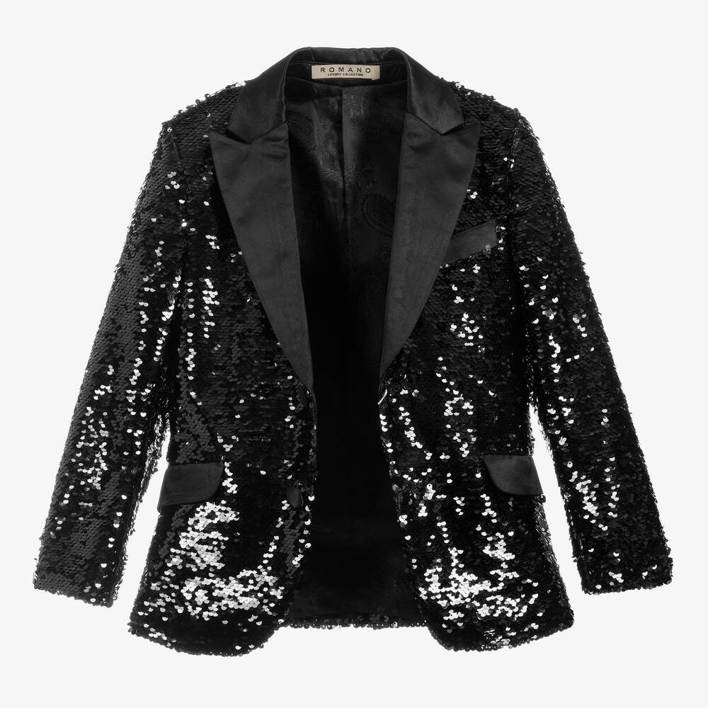 Romano-بدلة تاكسيدو بترتر لون أسود | Childrensalon