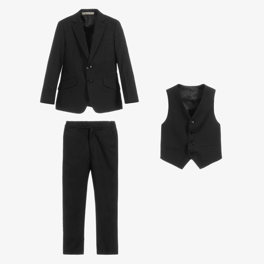 Romano-Boys Black Suit | Childrensalon