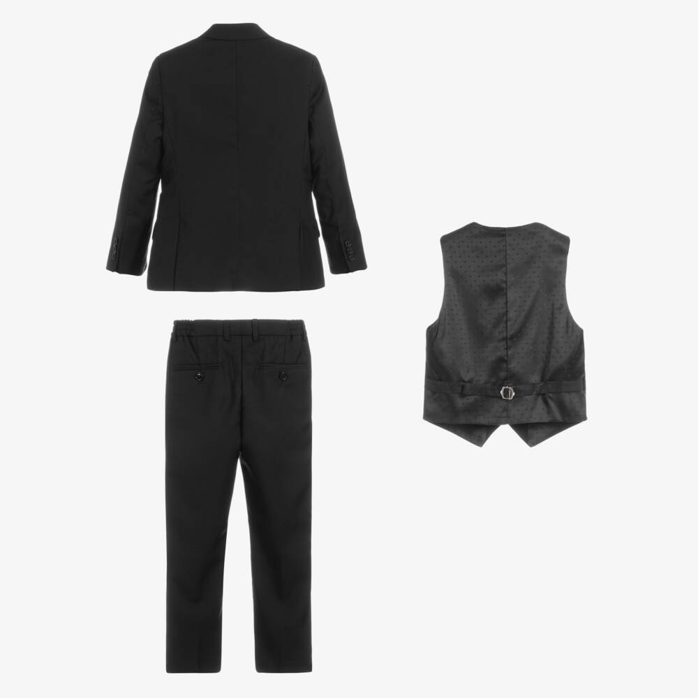 Romano-بدلة مزيج فيسكوز لون أسود للأولاد | Childrensalon