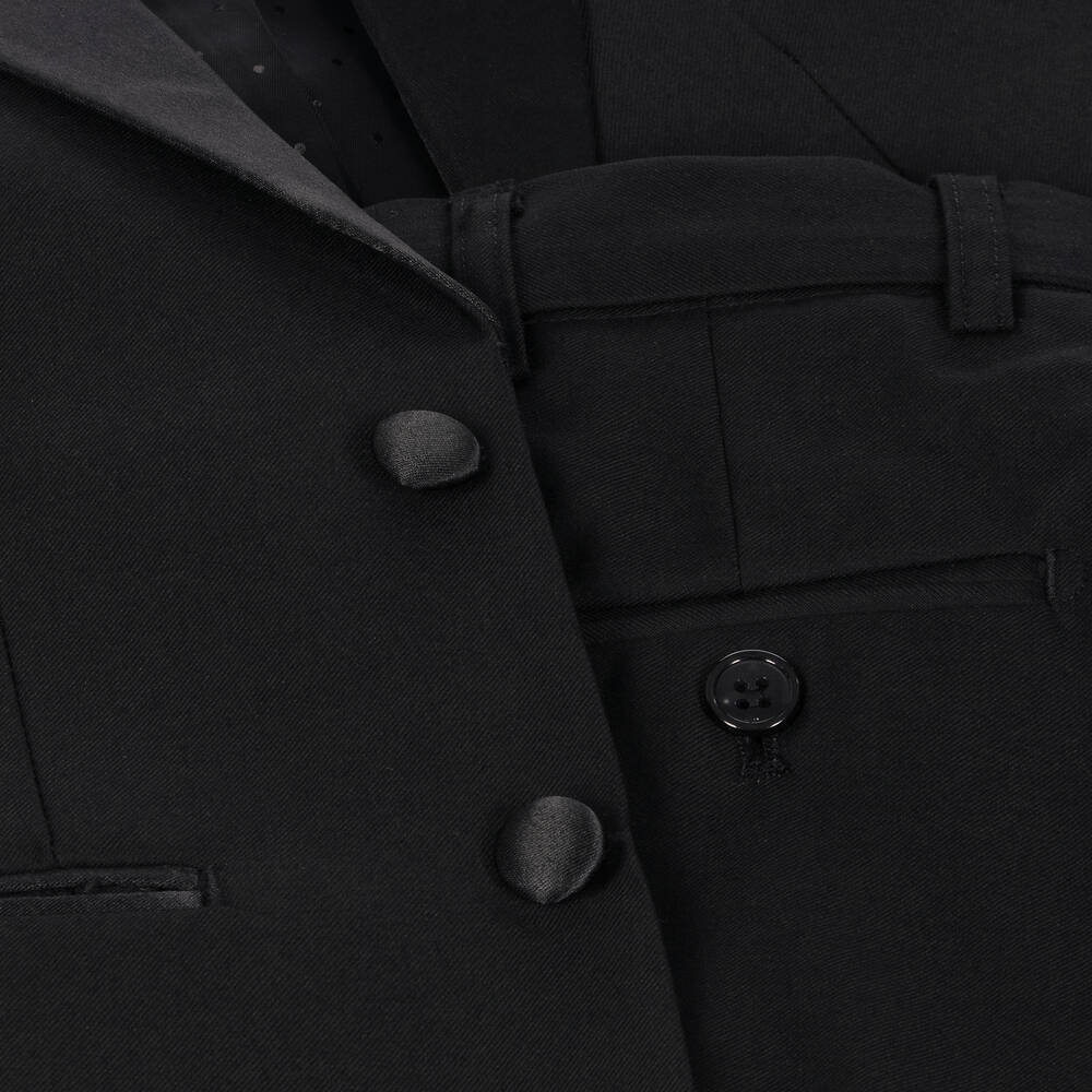 Romano-Boys Black Tuxedo Suit | Childrensalon