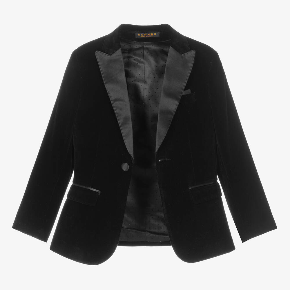 Roma e Toska-Черный бархатный костюм для мальчиков | Childrensalon