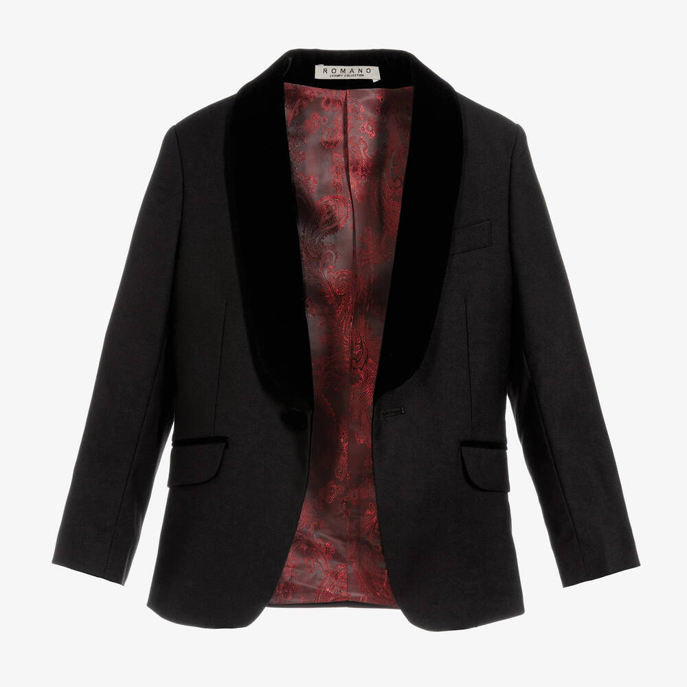 Roma e Toska-Костюм с бархатной отделкой черный для мальчиков | Childrensalon