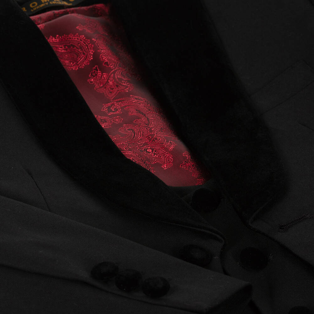 Roma e Toska-Костюм с бархатной отделкой черный для мальчиков | Childrensalon