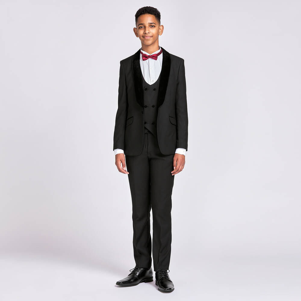 Roma e Toska-Костюм с бархатной отделкой черный для мальчиков | Childrensalon