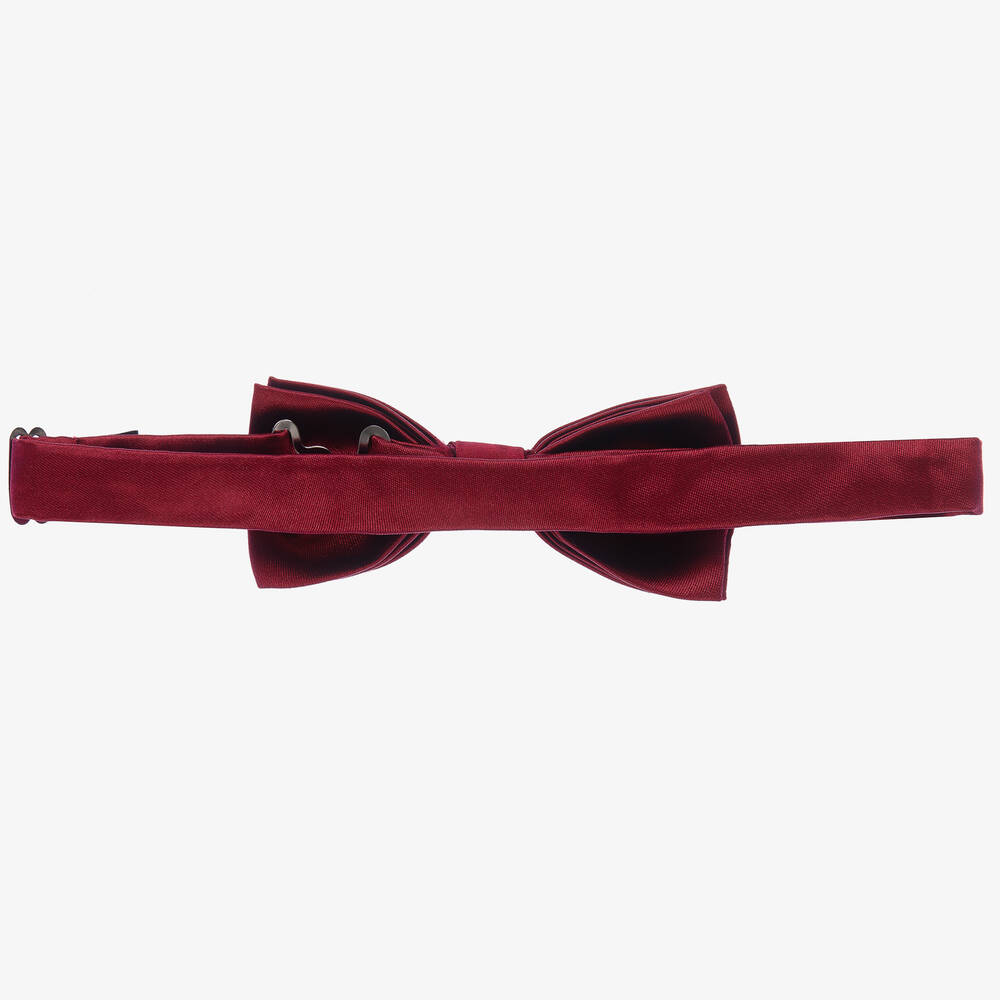 Romano-Boys Dark Red Satin Bow Tie (10cm) | Childrensalon