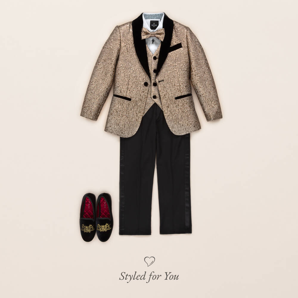 Roma e Toska-Черно-золотистый костюм для мальчиков | Childrensalon