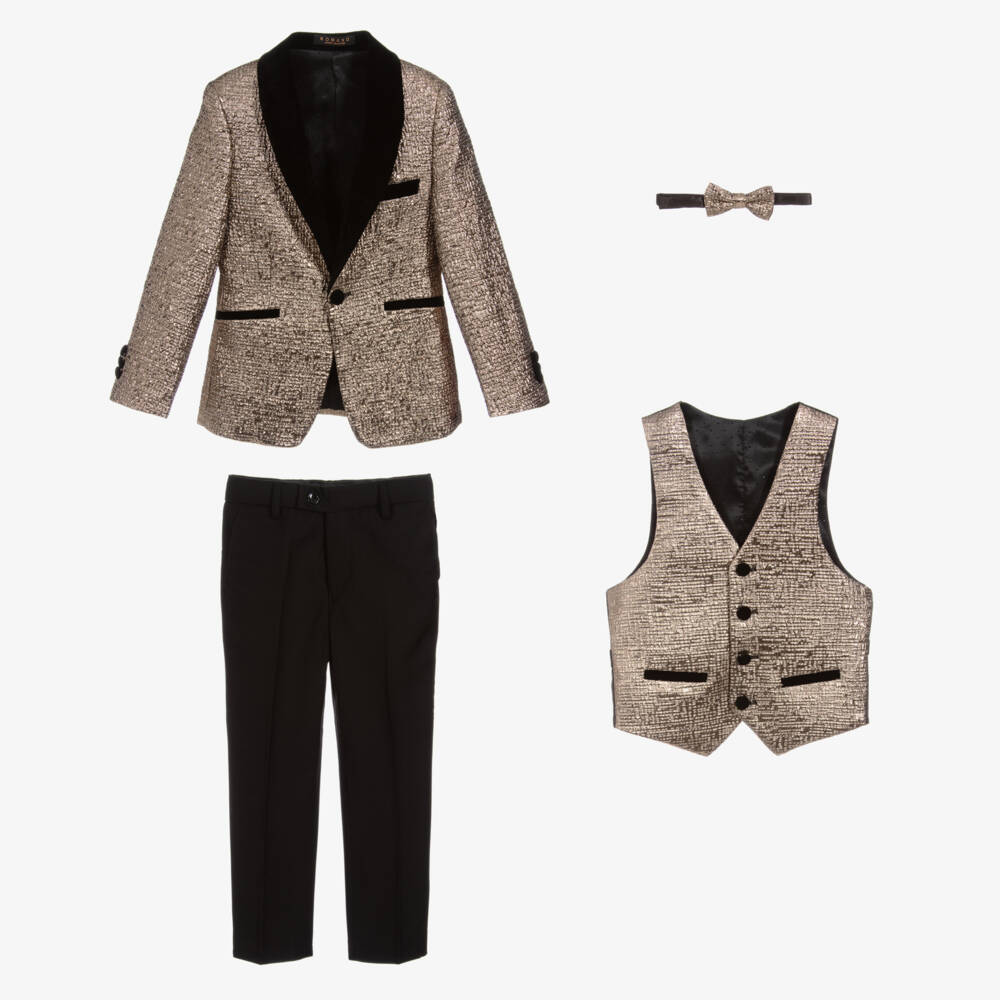 Roma e Toska-Черно-золотистый костюм для мальчиков | Childrensalon