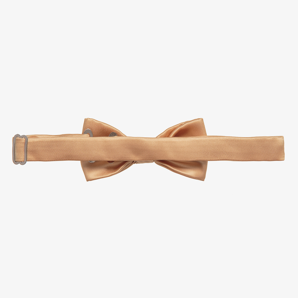 Romano-Boys Gold Satin Bow Tie (10cm) | Childrensalon
