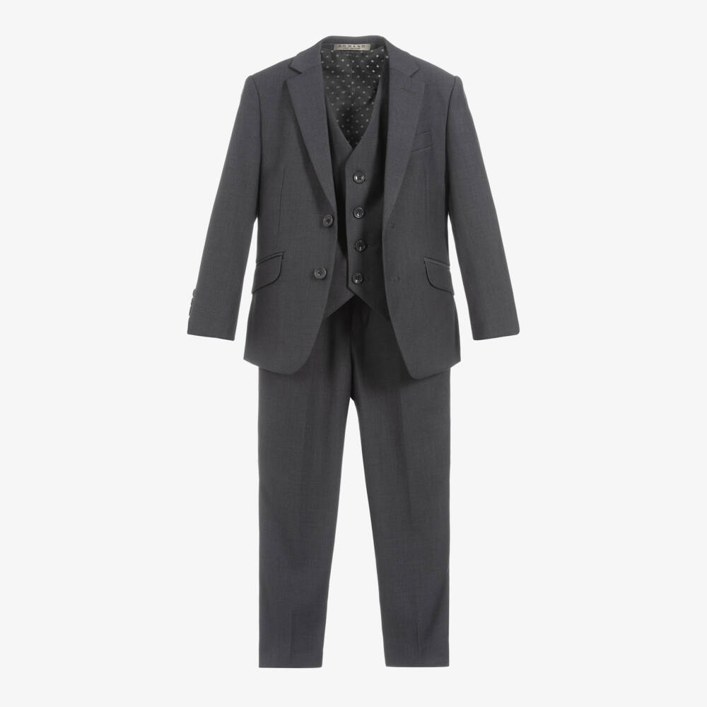 Roma e Toska-Серый костюм из вискозы для мальчиков | Childrensalon