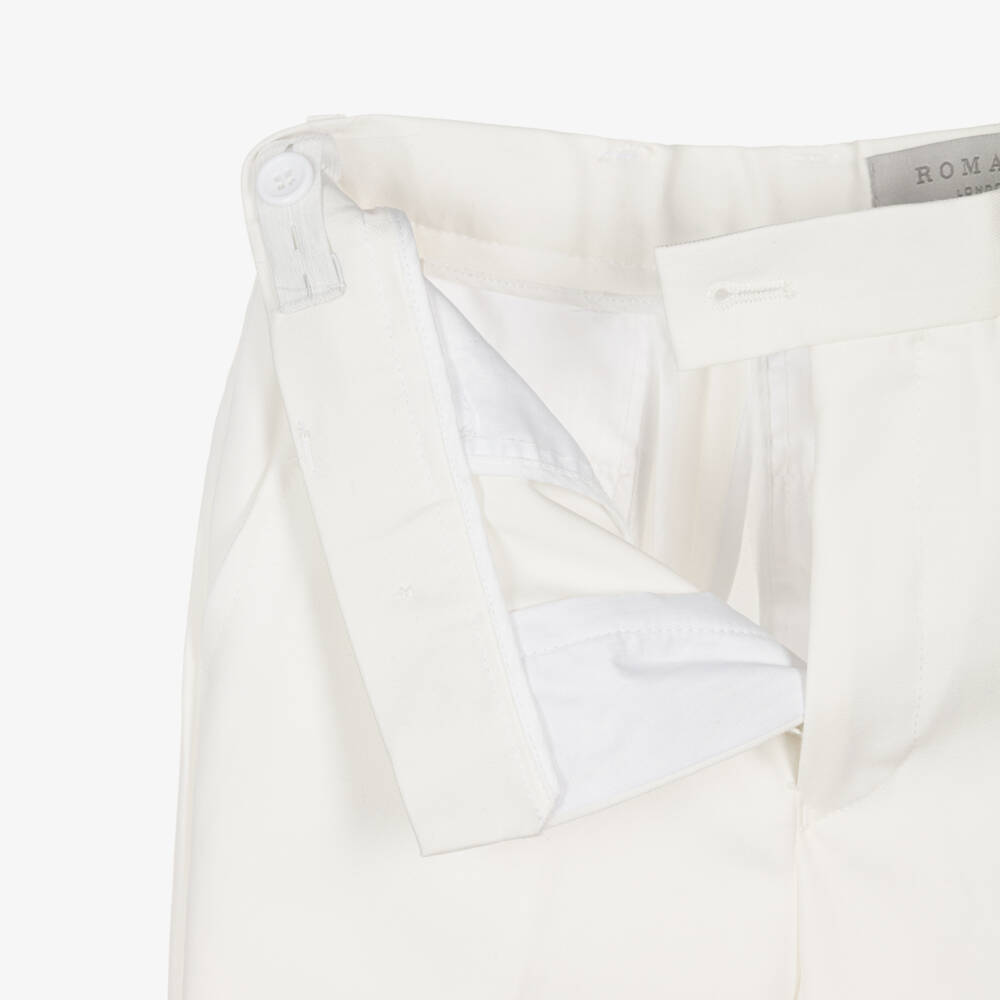 Romano-Boys Ivory Jacquard Suit with Bow Tie | Childrensalon