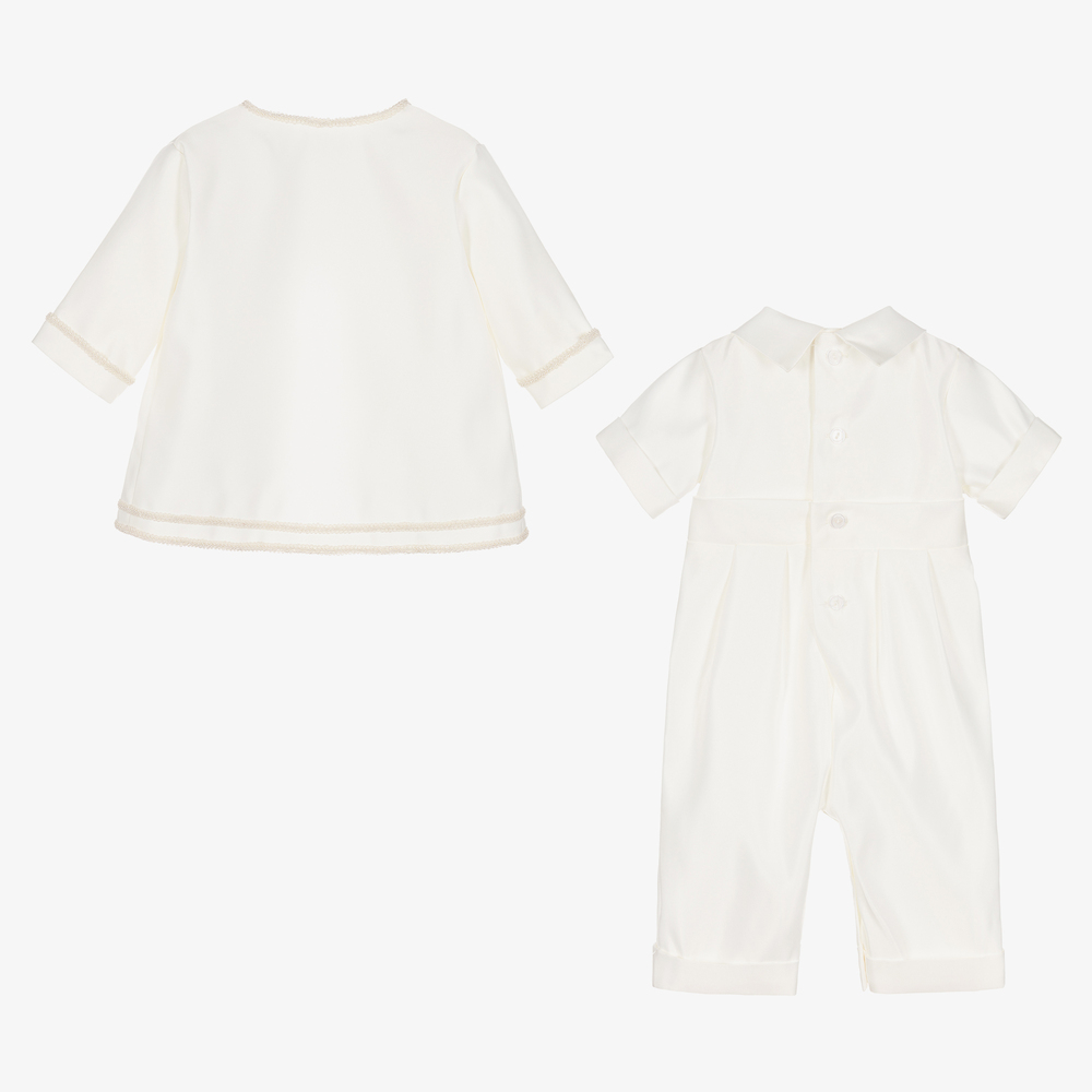 Romano Vianni-Boys Ivory Romper Suit Set | Childrensalon