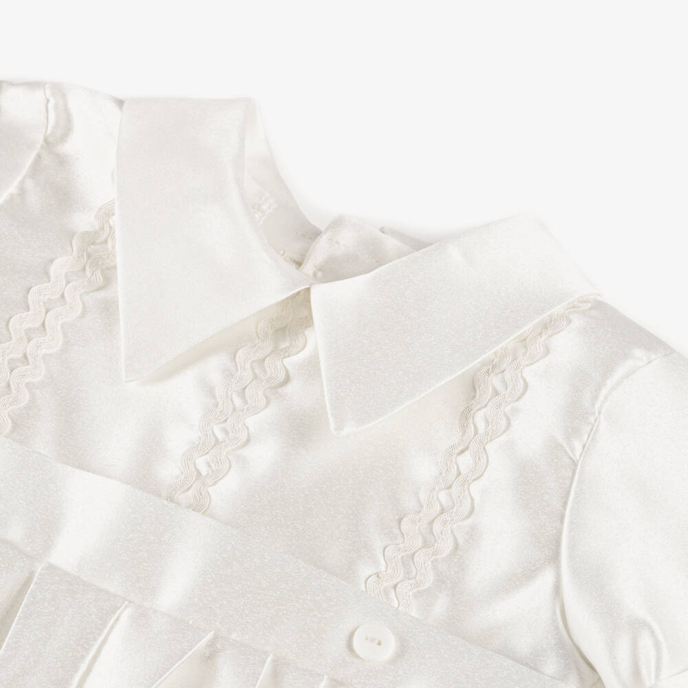 Romano-Boys Ivory Satin Babysuit Set | Childrensalon
