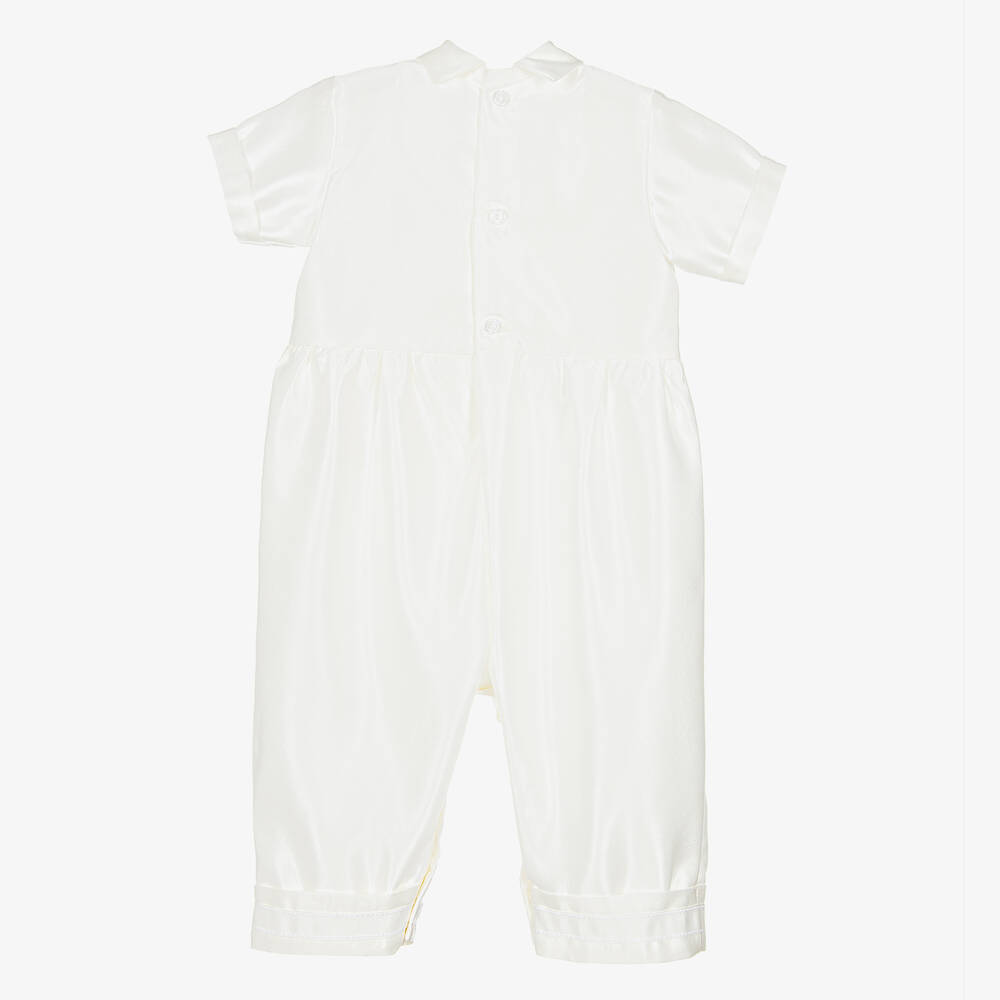 Romano-Boys Ivory Satin Babysuit Set | Childrensalon