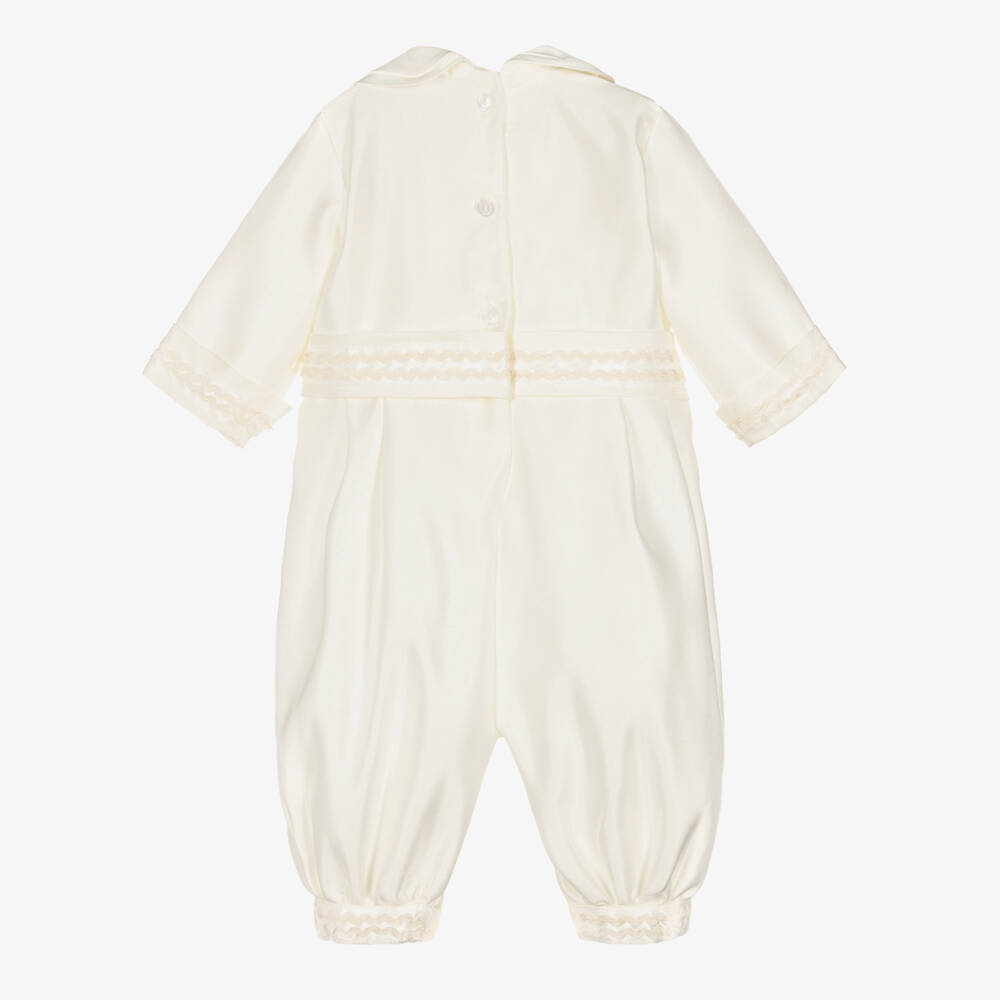 Romano-طقم أفرول أطفال ولادي ساتان لون عاجي | Childrensalon