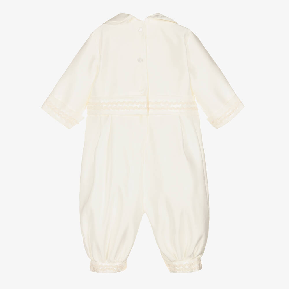 Romano-طقم أفرول أطفال ولادي ساتان لون عاجي | Childrensalon