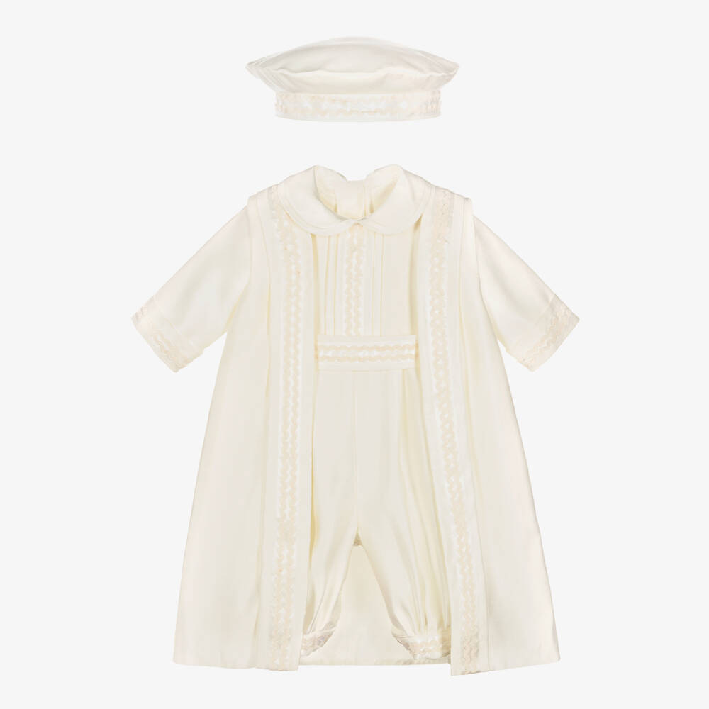Romano-Boys Ivory Satin Babysuit Set | Childrensalon