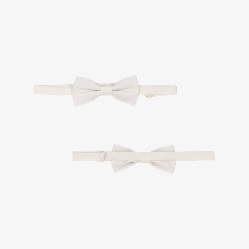 Romano-Boys Ivory Suit with Waistcoat & Bow Tie | Childrensalon