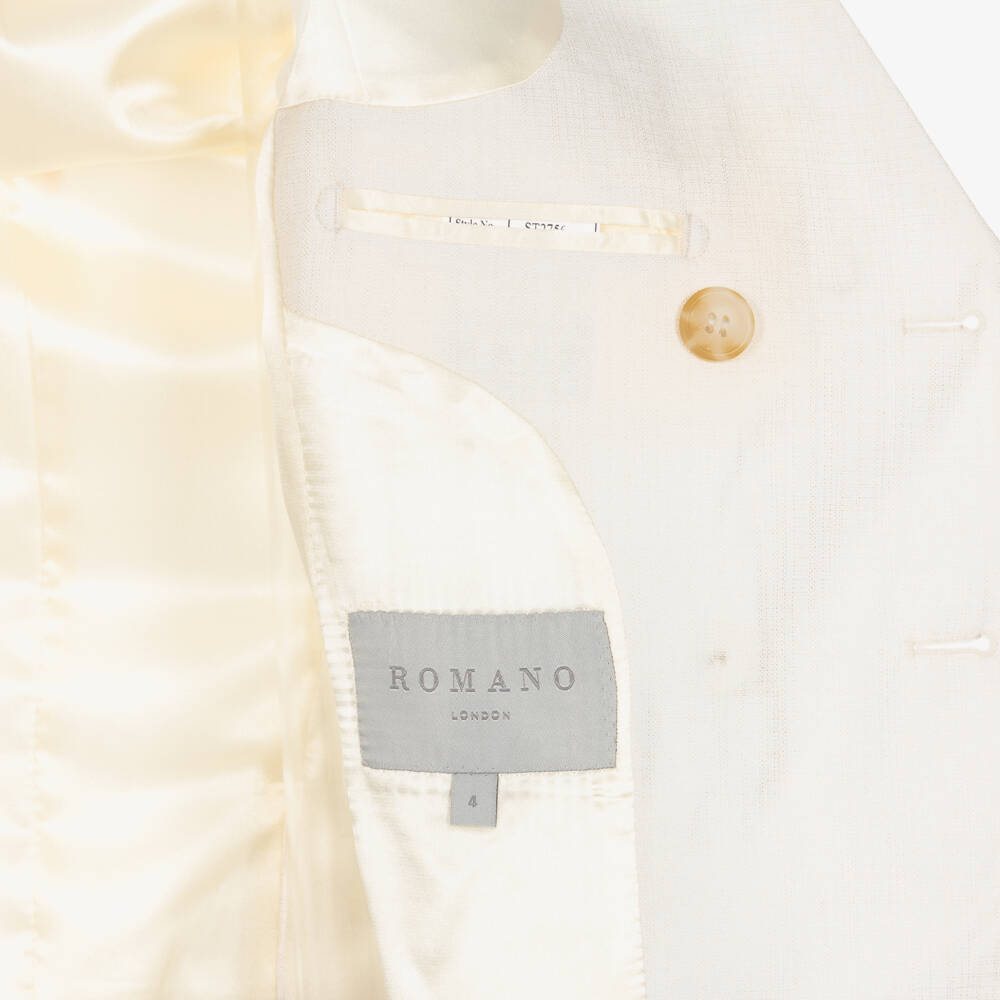 Romano-Boys Ivory Suit with Waistcoat & Bow Tie | Childrensalon