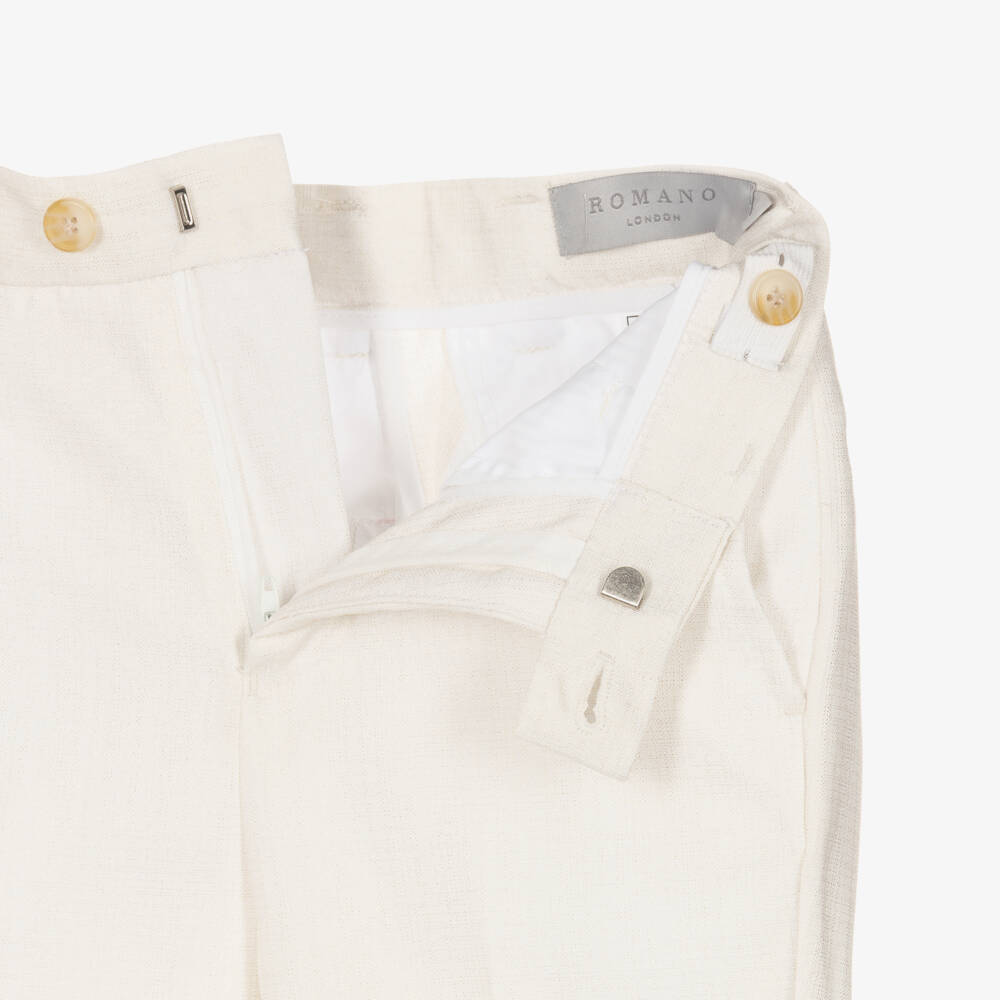 Romano-Boys Ivory Suit with Waistcoat & Bow Tie | Childrensalon