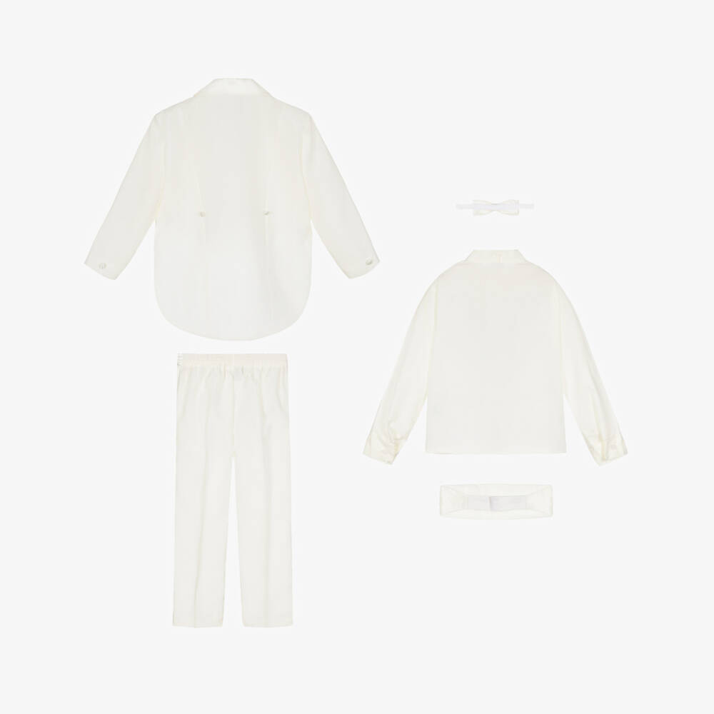 Romano-Boys Ivory Tailcoat Tuxedo Suit | Childrensalon