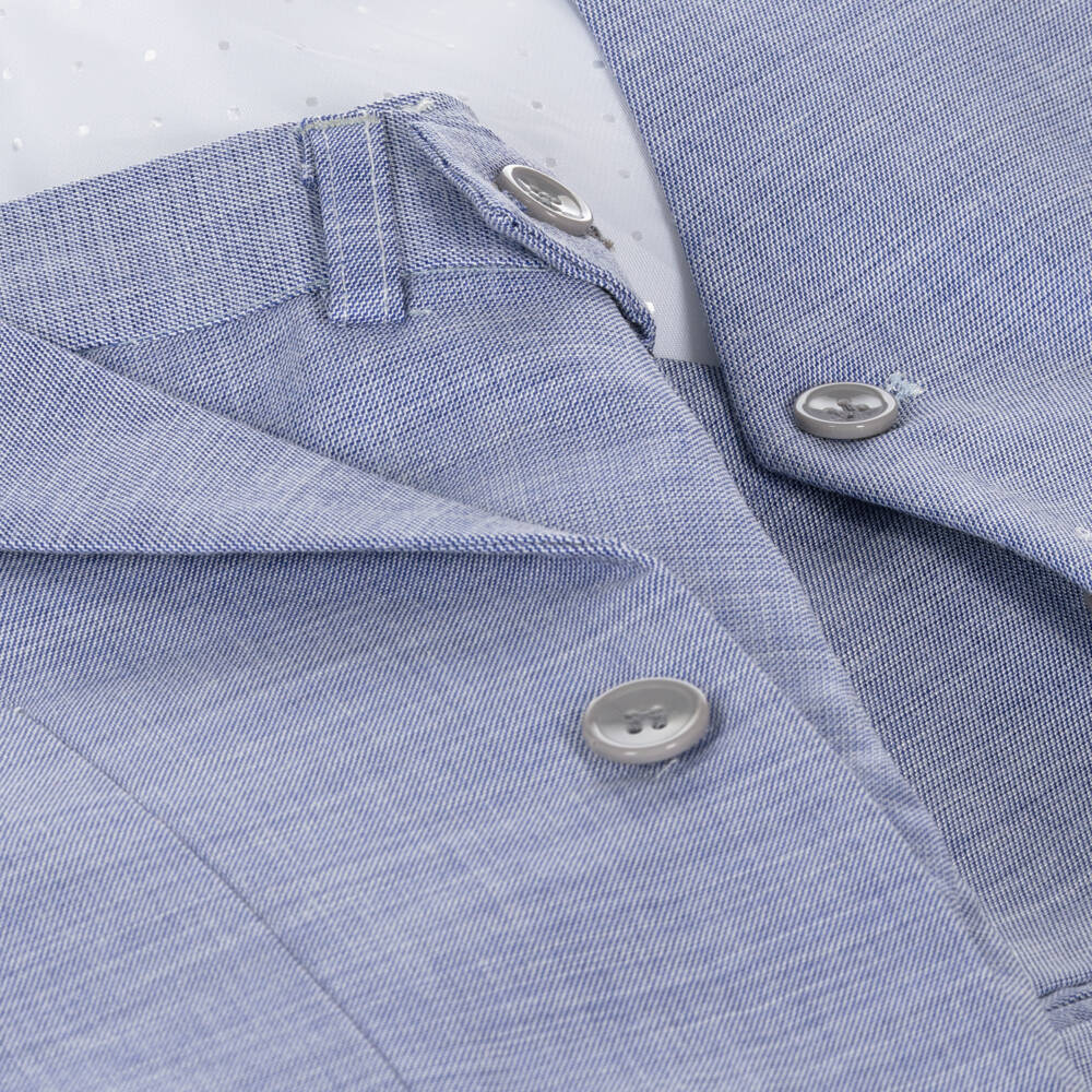 Romano-Boys Pale Blue Twill Suit with Waistcoat | Childrensalon