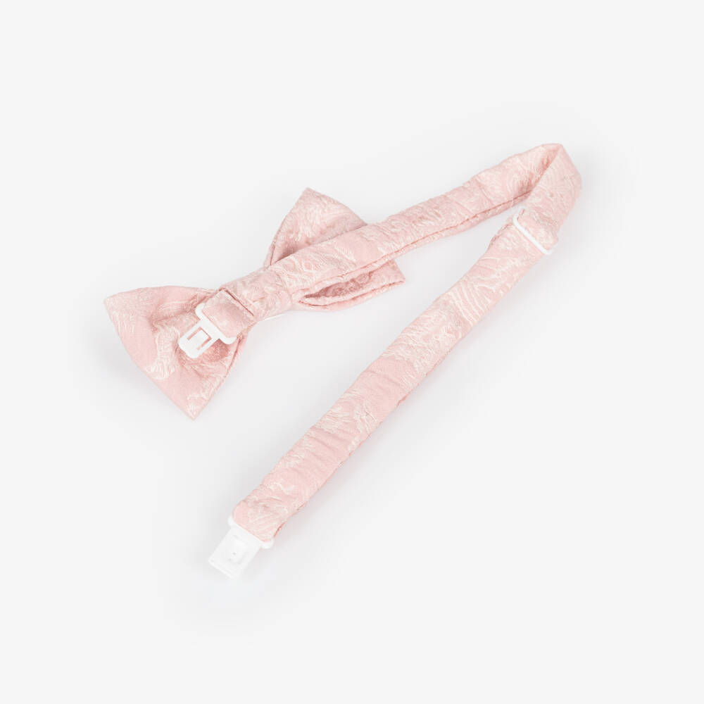 Romano-Boys Pink Jacquard Suit with Bow Tie | Childrensalon