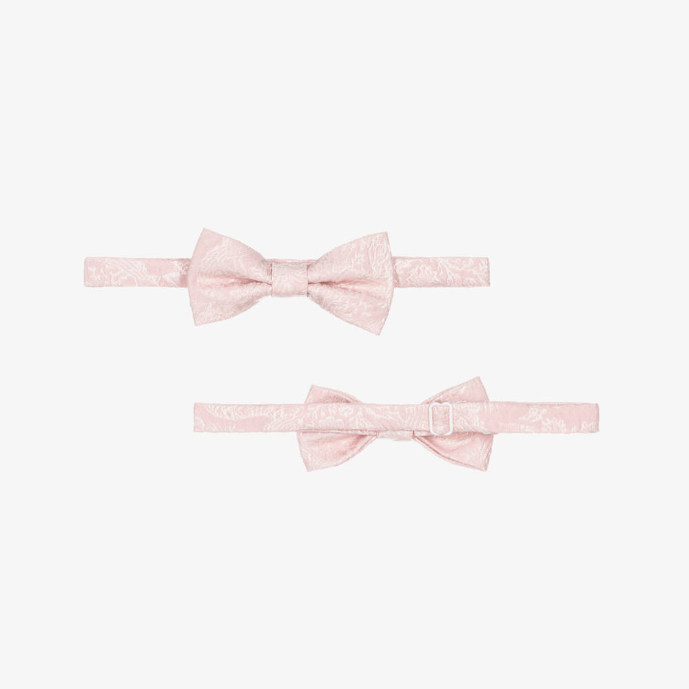 Romano-Boys Pink Jacquard Suit with Bow Tie | Childrensalon