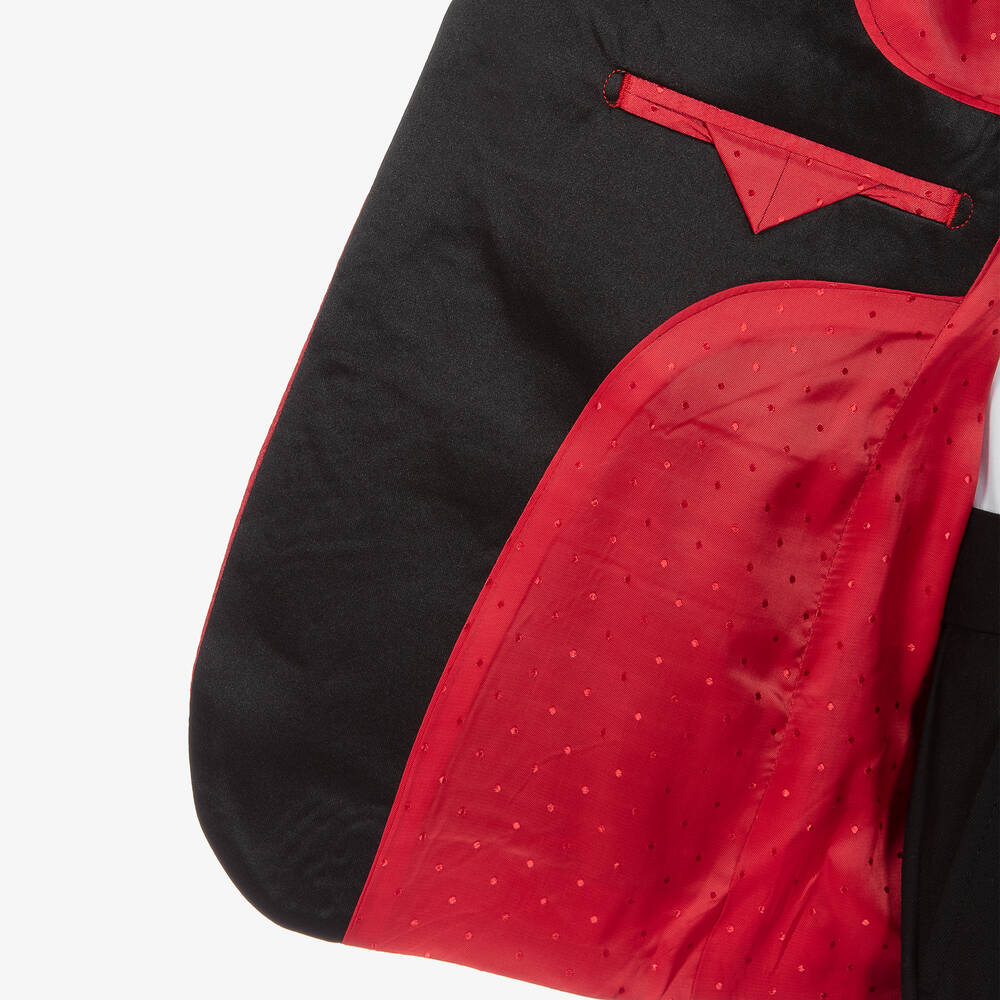 Roma e Toska-Красно-черный жаккардовый костюм для мальчиков | Childrensalon