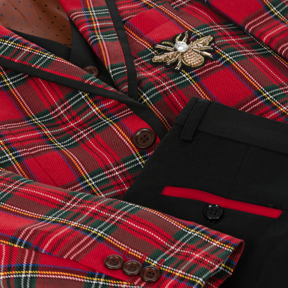 Romano-بدلة مزيج فيسكوز لون أحمر وأسود للأولاد | Childrensalon