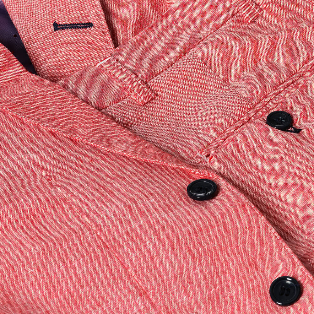 Romano-Boys Red Linen Suit | Childrensalon