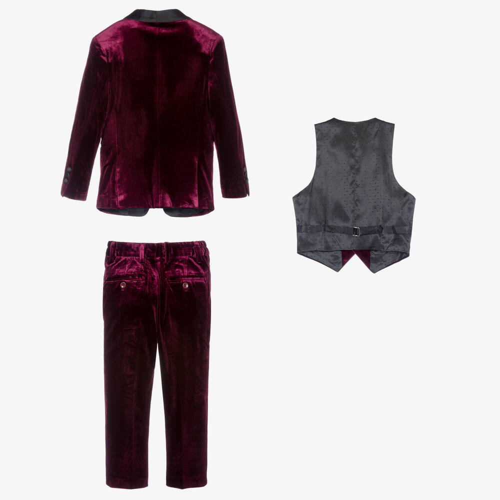 Romano-Boys Red Velvet Suit | Childrensalon