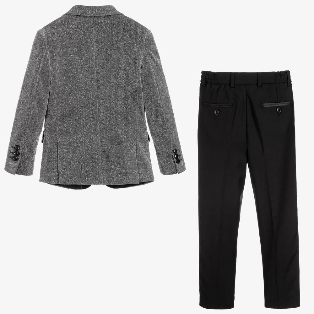 Roma e Toska-Серебристо-черный костюм для мальчиков | Childrensalon