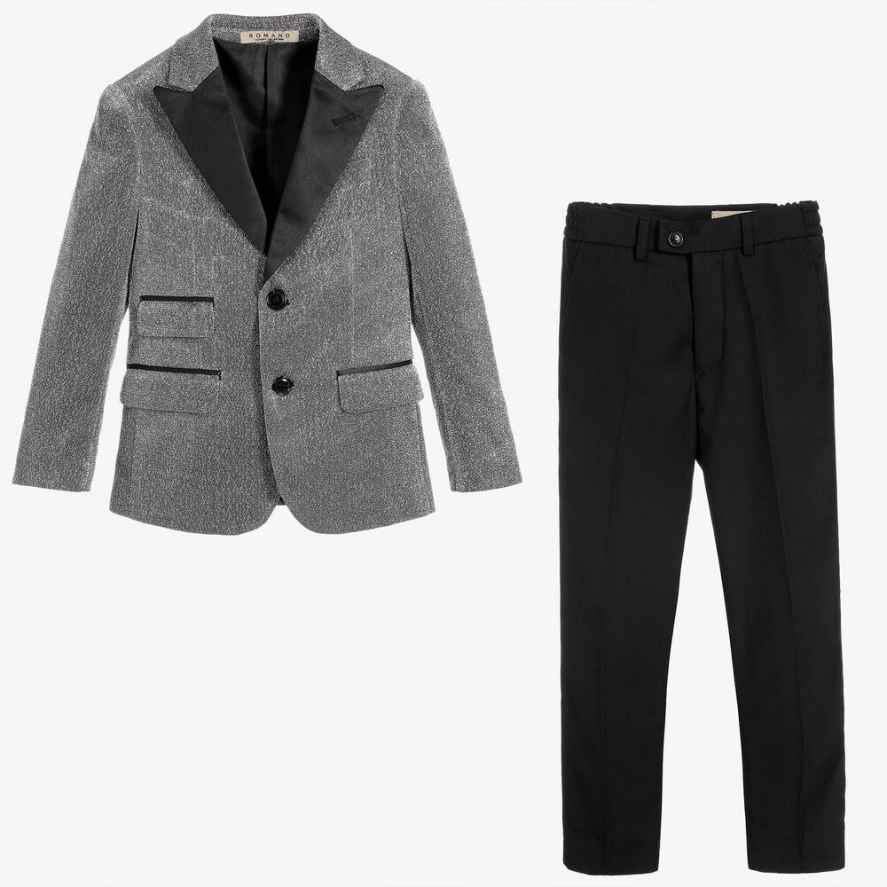 Roma e Toska-Серебристо-черный костюм для мальчиков | Childrensalon