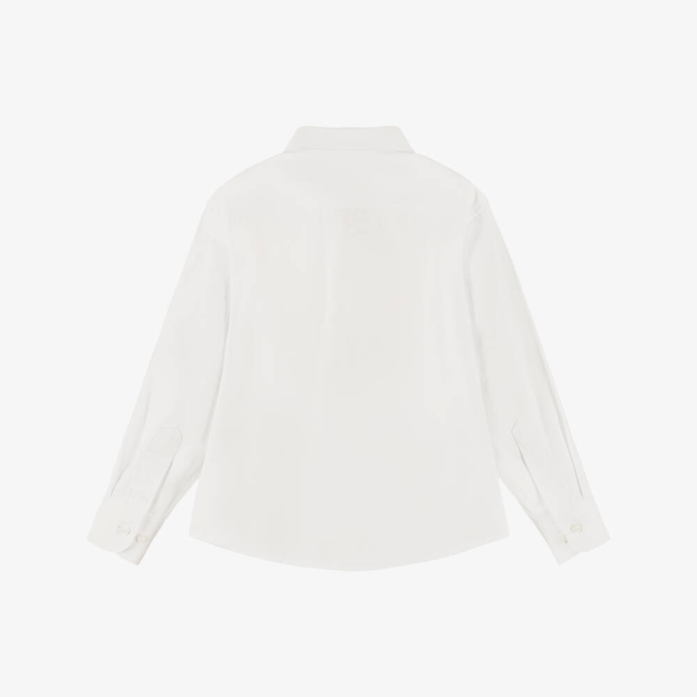 Romano-Boys Textured White Shirt | Childrensalon