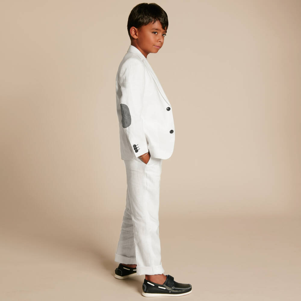 Roma e Toska-Boys White Linen Suit | Childrensalon