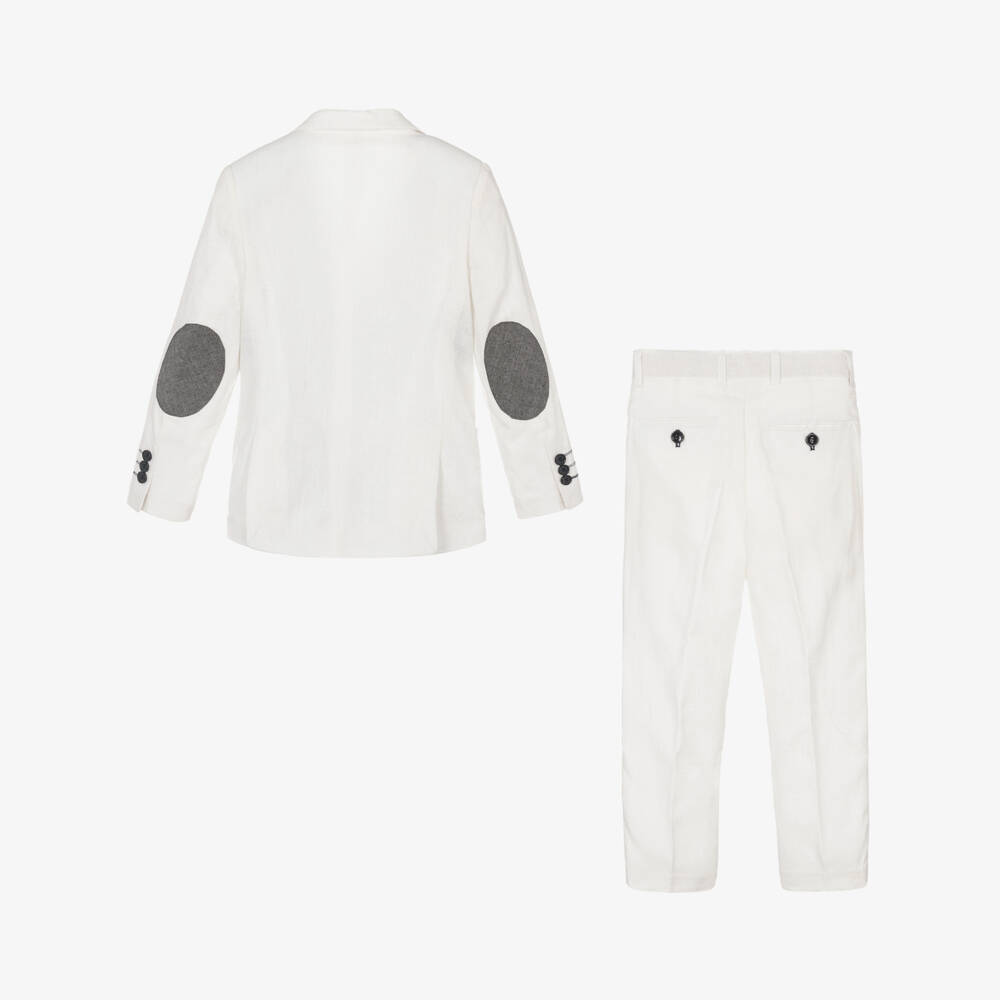 Roma e Toska-Boys White Linen Suit | Childrensalon