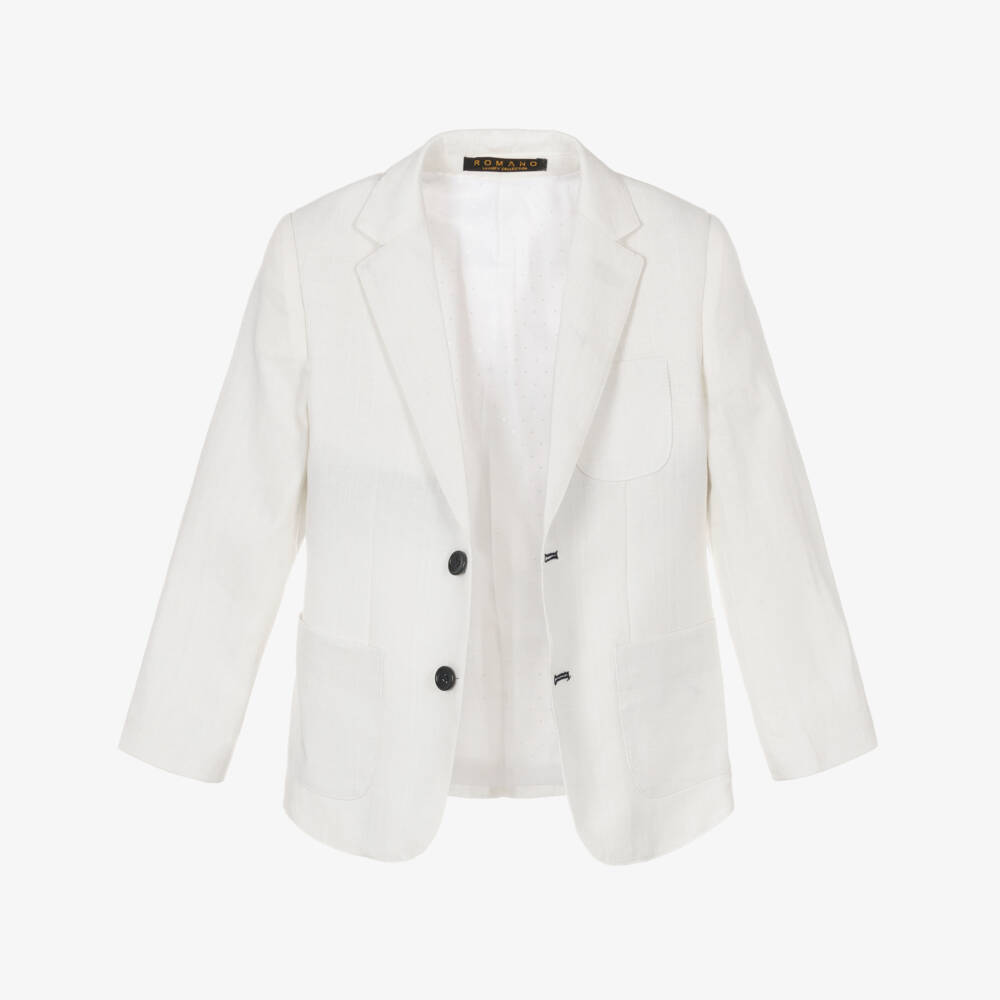 Roma e Toska-Boys White Linen Suit | Childrensalon