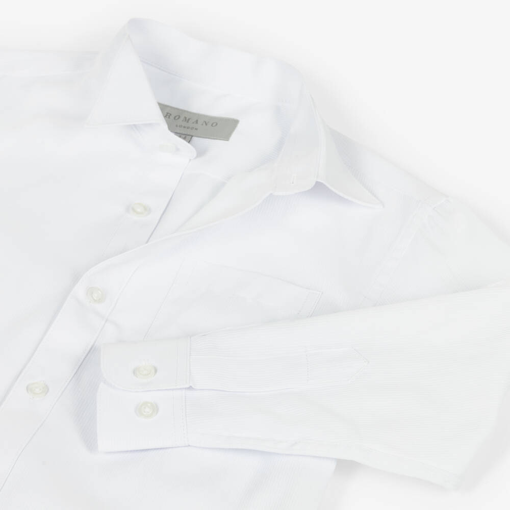 Romano-Boys White Wing Collar Shirt | Childrensalon
